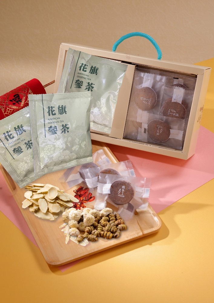 石斛菊香酥+花旗參茶